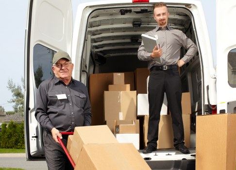 Office relocation planning in Lisson Grove with desks and moving boxes