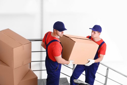 Careful loading of office equipment during a local relocation