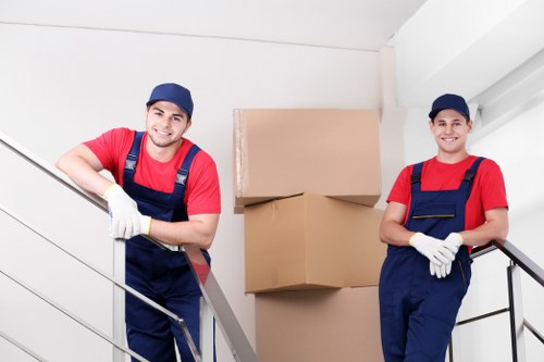 Packed boxes and household items prepared for local removals