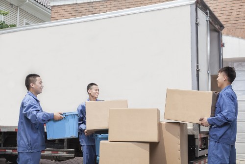 Packed boxes ready for a small move in central London
