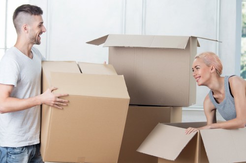 Van and moving equipment prepared for a service booking