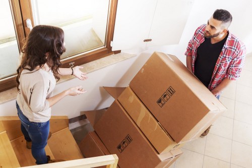 Unpacking household items in a Lisson Grove home after relocation