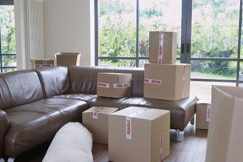 Household items being carried from a flat in Lisson Grove