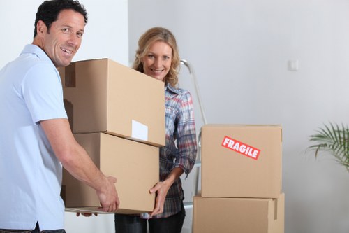 Packed household items ready for transport