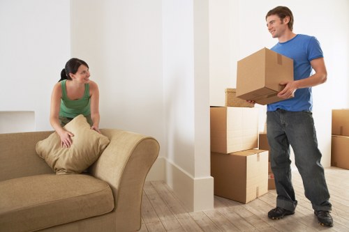 Organised moving day packing in a central London apartment